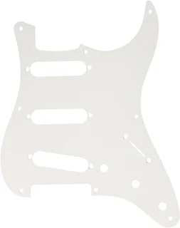 S/S/S White 1ply Strat Style Pickguard Vintage 8 Hole