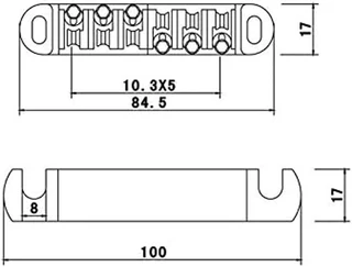 Tune-o-matic Bridge Complete with Roller Saddles (Gold)