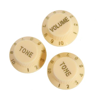 Vintage Cream Strat style replacement knob set – 1 Volume, 2 tone