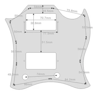 Vintage White Pearloid Full size SG guitar pickguard