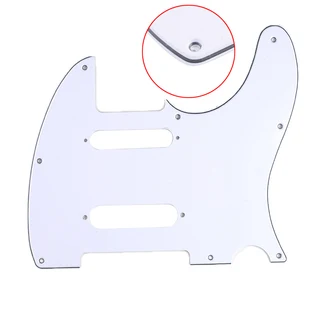 White 3ply Nashville Telecaster Pickguard
