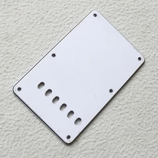 White Guitar Tremolo Cavity Cover with 6 Individual String Holes