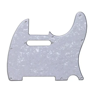 White Pearloid 3ply Standard Tele Style Pickguard