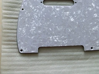 White Pearloid 3ply Standard Tele Style Pickguard