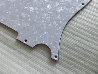 White Pearloid 3ply Standard Tele Style Pickguard