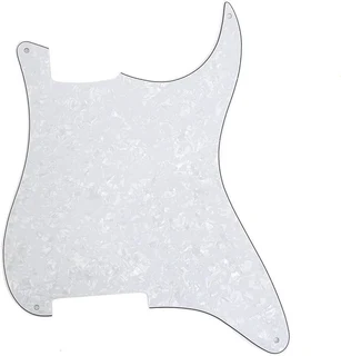 White Pearloid Blank 3ply Strat Style Pickguard