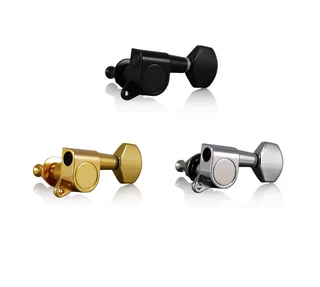 Set of 6 Chrome Modern Stratocaster Style Tuners, Right hand