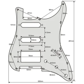 HSS Prewired Pickguard Loaded with Alnico 5 Pickups – Black with Ivory (Push Pull Coil Split Mod)
