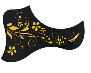 Acoustic Guitar Pickguard Gold Flower Pattern