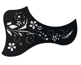 Acoustic Guitar Pickguard Silver Flower Pattern