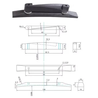 Ebony Arch Top Jazz Guitar Bridge