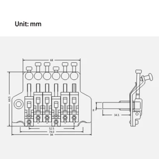 Floyd Rose Style Guitar Tremolo Bridge System Black