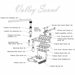 Floyd Rose Style Guitar Tremolo Bridge System Black
