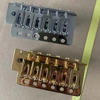 Gold Modern Strat 6 point Tremolo Bridge Complete – 52.5mm spacing Full size block