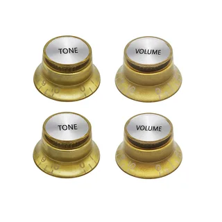 Gold Top Hat Gibson style replacement knob set – 2 Volume, 2 Tone