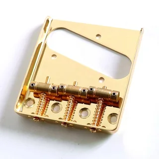 Gold Vintage Ashtray Style Telecaster Guitar Bridge with 3 Brass Saddles