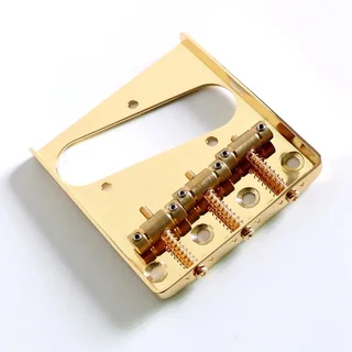 Gold Vintage Ashtray Style Telecaster Guitar Bridge with 3 Brass Saddles