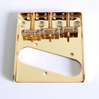 Gold Vintage Ashtray Style Telecaster Guitar Bridge with 3 Brass Saddles