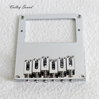 Humbucker rout Telecaster Guitar Bridge with 6 Saddles – Chrome