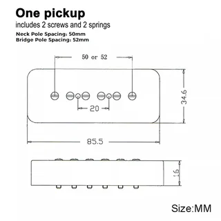 Single Karman Soapbar P90 AlNiCo 2 Guitar Pickup