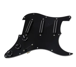 Loaded Prewired Pickguard with 3 Dual Rail Pickups – Black