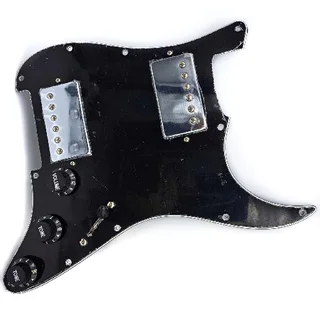Pickguard with 2 x AlNiCo 5 Humbuckers - Black with Chrome