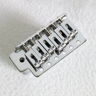 Modern Strat Tremolo Chrome Bridge Complete – 6 point 52.5mm spacing Half Size Block