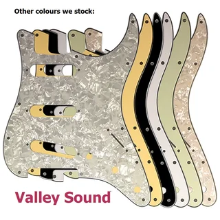 Strat Style Pickguard S/S/S Vintage Gold Pearloid 3ply