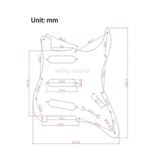 /S/S Vintage Tortoise Shell 3ply Strat Style Pickguard