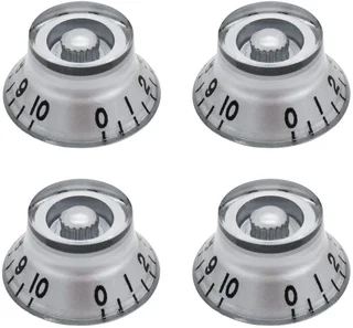 Silver Gibson Top Hat style replacement knob