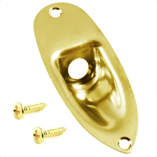 Gold Boat Style Jack Plate for Strat Style Guitars