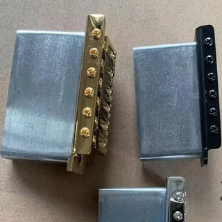 Black Modern Strat 6 point Tremolo Bridge Complete – 52.5mm spacing Full size block