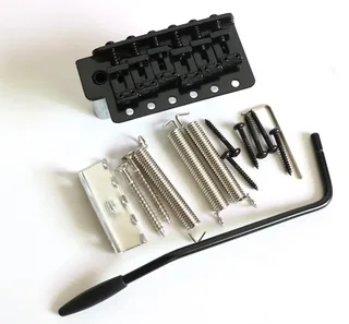 Black Vintage 6 point Strat Full Size Block Tremolo Bridge Complete – 54mm String Spacing