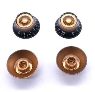 Black &amp; Gold Guitar Top Hat Control Knob for Les Paul style Guitar