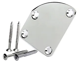 Curved guitar neck joint plate with screws