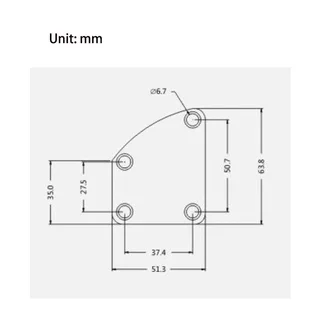 Curved guitar neck joint plate with screws