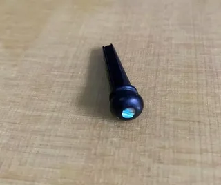 Ebony Wood Bridge Pin with 3mm Abalone Shell Dot for Acoustic Guitars (Single)