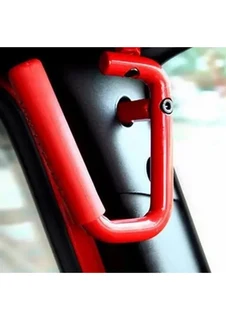 JK Wild Boar Front Grab Handles - Red Aluminum