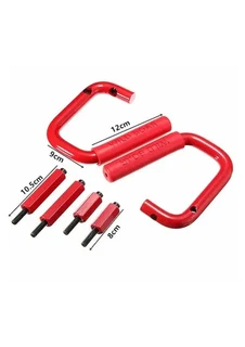 JK Wild Boar Front Grab Handles - Red Aluminum