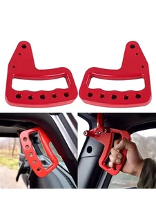 JK Aluminum Loop Grab Handle Front &amp; Rear (RED)