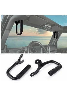 TJ Wild Boar Front Grab Handles - Steel Black