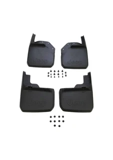 JK Front &amp; Rear Deluxe Molded Splash Guards Mud Flaps w/o Logo