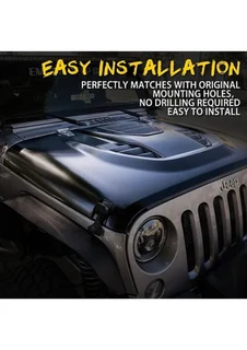 JK Trailcat Bonnet - Steel black e-coated