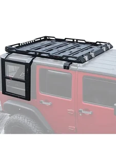 JK 4Door Aluminum Roof Rack w/ Ladder Roof Luggage