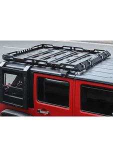 JL 4Dr Aluminum Roof Rack w/ Ladder Roof Luggage