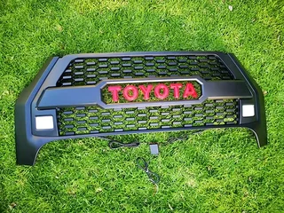 Hilux Legend 2021 Grill with DRL - Matte Black
