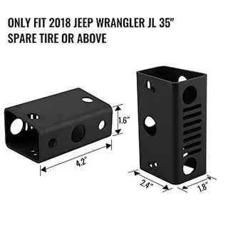 JL High 3rd Brake Light Bracket on Spare Tire