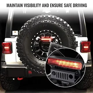 JL High 3rd Brake Light Bracket on Spare Tire