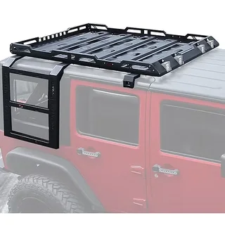 JL 2Dr Aluminum Roof Rack w/ Ladder Roof Luggage
