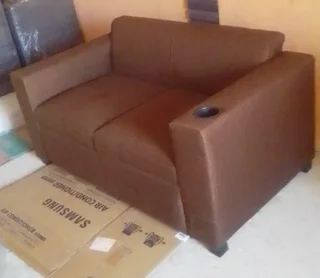 Brand new Brown 2seater couch with cupholder on sale &#64; R1499